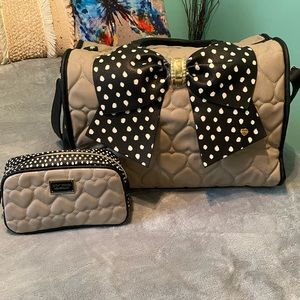 Betsey Johnson travel bag and makeup bag